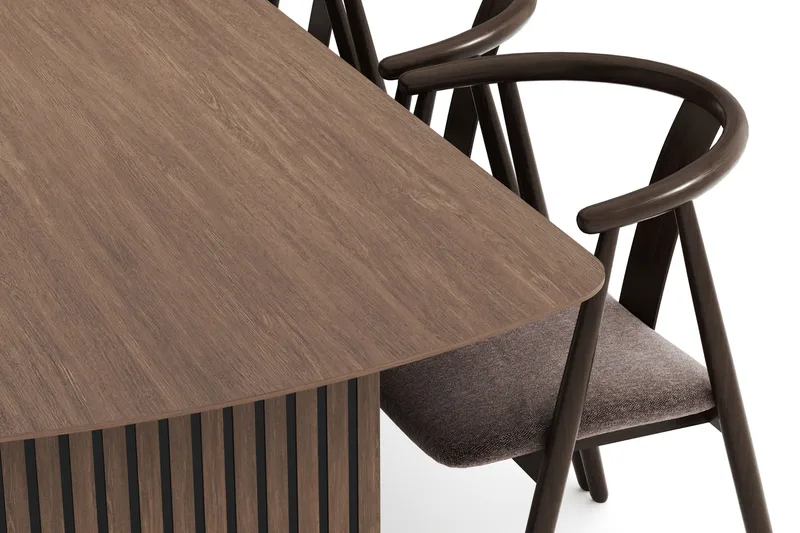 Richeto Matgrupp Rökt Ek 240 cm med 6 Cytie Karmstolar - Rökt ek - Möbler - Bord & matgrupper - Matgrupper