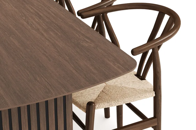 Richeto Matgrupp Rökt Ek 240 cm med 6 Dastoori Matstolar - Rökt ek - Möbler - Bord & matgrupper - Matgrupper