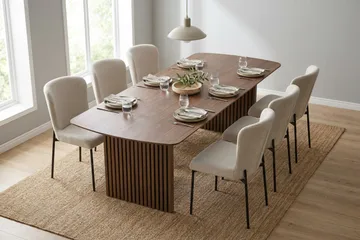 Richeto Matgrupp Rökt Ek 240 cm med 6 Elsie Matstolar - Rökt ek - Möbler - Bord & matgrupper - Matgrupper