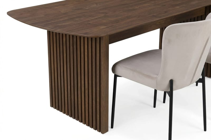 Richeto Matgrupp Rökt Ek 240 cm med 6 Elsie Matstolar - Rökt ek/Beige - Möbler - Bord & matgrupper - Matgrupper