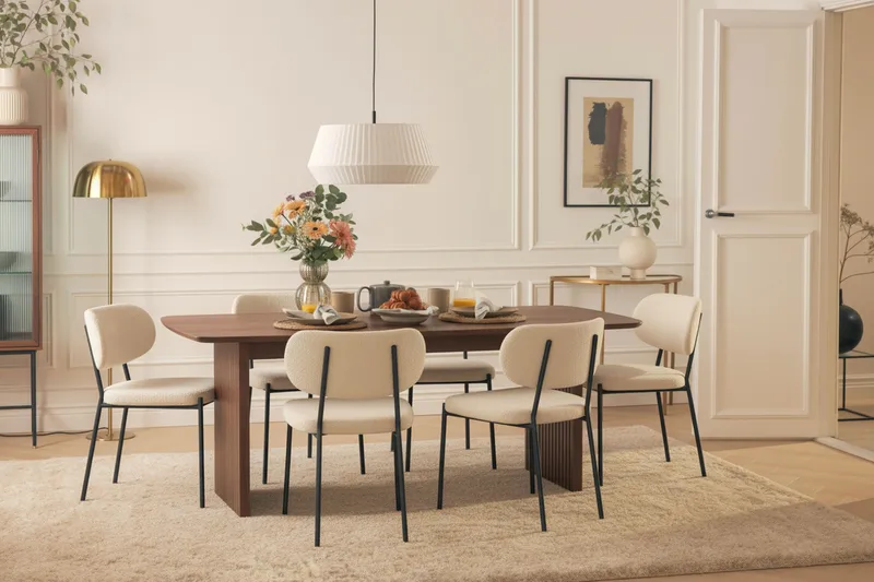 Richeto Matgrupp Rökt Ek 240 cm med 6 Gemmiano Matstolar - Rökt ek - Möbler - Bord & matgrupper - Matgrupper