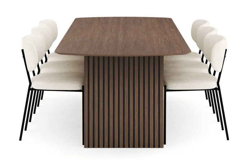 Richeto Matgrupp Rökt Ek 240 cm med 6 Gemmiano Matstolar - Rökt ek - Möbler - Bord & matgrupper - Matgrupper