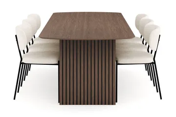 Richeto Matgrupp Rökt Ek 240 cm med 6 Gemmiano Matstolar - Rökt ek - Möbler - Bord & matgrupper - Matgrupper