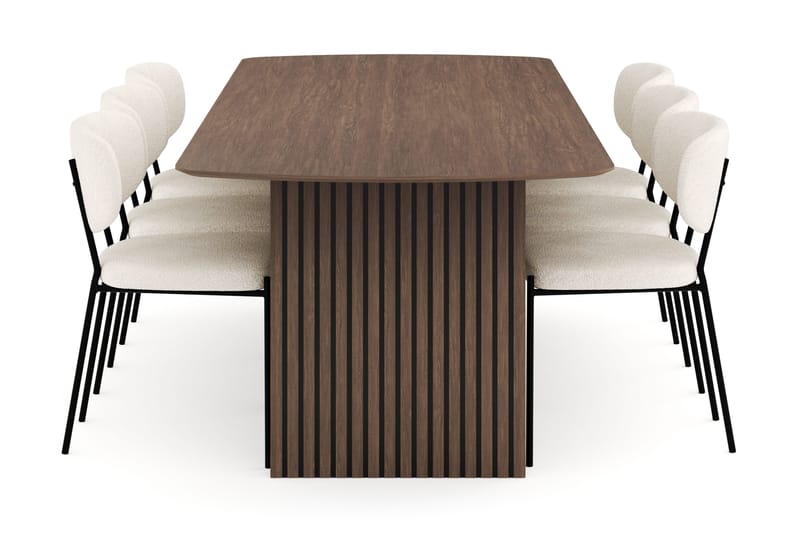 Richeto Matgrupp Rökt Ek 240 cm med 6 Gemmiano Matstolar - Rökt ek - Möbler - Bord & matgrupper - Matgrupper