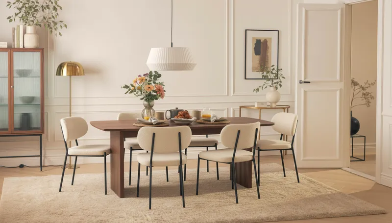 Richeto Matgrupp Rökt Ek 240 cm med 6 Gemmiano Matstolar - Rökt ek - Möbler - Bord & matgrupper - Matgrupper