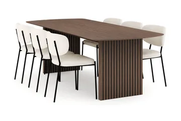 Richeto Matgrupp Rökt Ek 240 cm med 6 Gemmiano Matstolar - Rökt ek - Möbler - Bord & matgrupper - Matgrupper