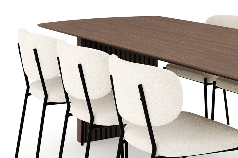 Richeto Matgrupp Rökt Ek 240 cm med 6 Gemmiano Matstolar - Rökt ek - Möbler - Bord & matgrupper - Matgrupper