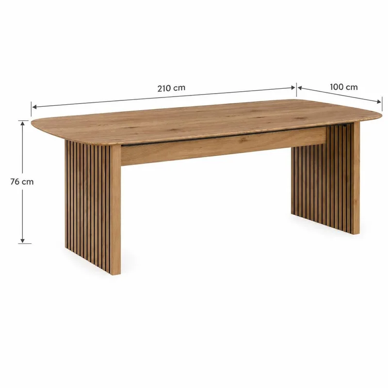 Richeto Ribbat Matbord 210x100 cm med Trä- och Ekutseende - Natur - Möbler - Bord & matgrupper - Matbord & köksbord