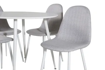 Ridones Matgrupp 100 cm Rund inkl 4 Ypas Stolar - Vit/Grå - Möbler - Bord & matgrupper - Matgrupper