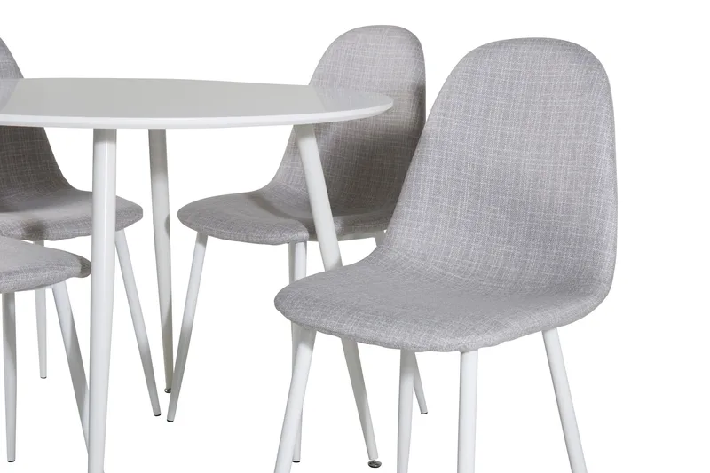 Ridones Matgrupp 100 cm Rund inkl 4 Ypas Stolar - Vit/Grå - Möbler - Bord & matgrupper - Matgrupper