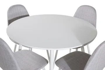 Ridones Matgrupp 100 cm Rund inkl 4 Ypas Stolar - Vit/Grå - Möbler - Bord & matgrupper - Matgrupper
