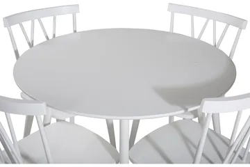 Ridones Matgrupp 100 cm Rund inkl 4 Ypas Stolar - Vit/Grå - Möbler - Bord & matgrupper - Matgrupper