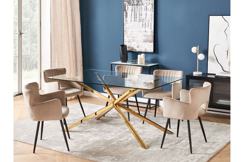 Rimbey Matbord 90x160 cm - Transparent/Guld - Möbler - Bord & matgrupper - Matbord & köksbord