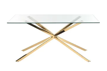 Rimbey Matbord 90x160 cm - Transparent/Guld - Möbler - Bord & matgrupper - Matbord & köksbord