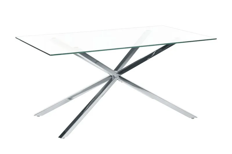 Rimbey Matbord 90x160 cm, transparent/Silver