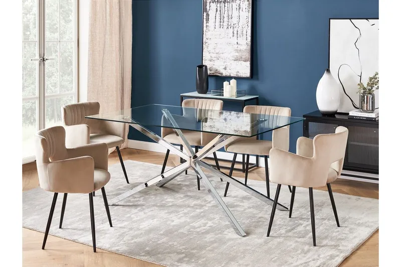 Rimbey Matbord 90x160 cm - transparent/Silver - Möbler - Bord & matgrupper - Matbord & köksbord