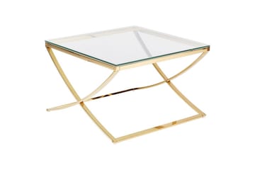 Ringgold Kvadratiskt Soffbord 70 cm i Glas med Metallunderrede - Klar - Möbler - Bord & matgrupper - Soffbord
