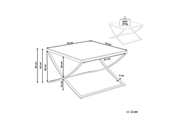 Ringgold Kvadratiskt Soffbord 70 cm i Glas med Metallunderrede - Klar - Möbler - Bord & matgrupper - Soffbord