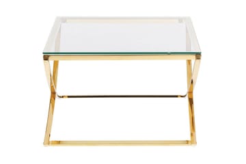 Ringgold Kvadratiskt Soffbord 70 cm i Glas med Metallunderrede - Klar - Möbler - Bord & matgrupper - Soffbord