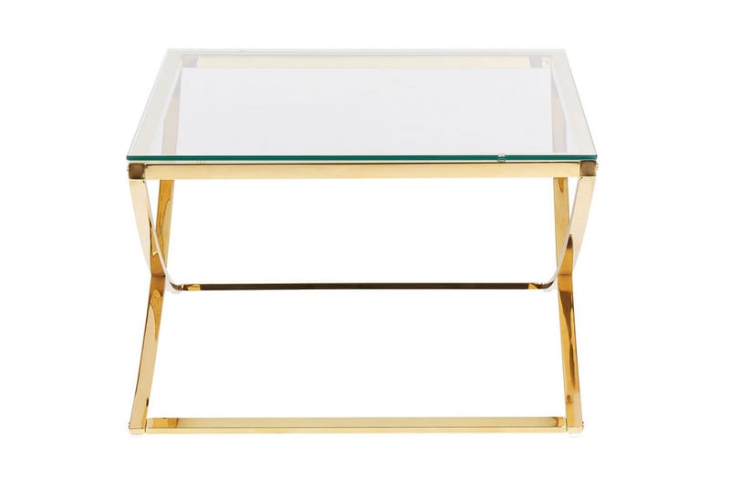 Ringgold Kvadratiskt Soffbord 70 cm i Glas med Metallunderrede - Klar - Möbler - Bord & matgrupper - Soffbord