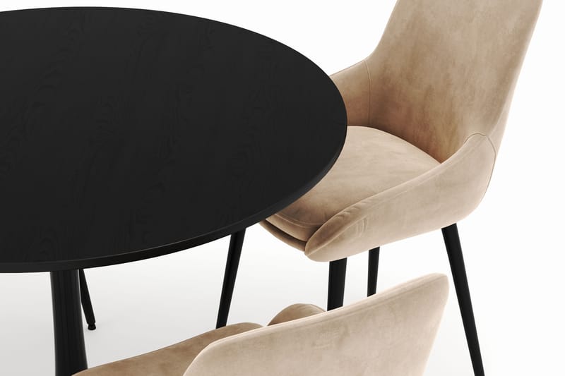 Ringstad Rund Matgrupp 100cm med 4 Alsarp Matstolar - Svart - Möbler - Bord & matgrupper - Matgrupper