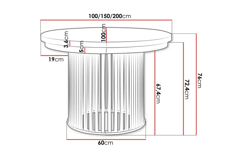 Rivale Matbord 100 cm Rund - Beige/Guld - Möbler - Bord & matgrupper - Matbord & köksbord