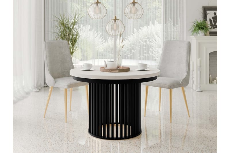 Rivale Matbord 100 cm Rund - Beige/Svart - Möbler - Bord & matgrupper - Matbord & köksbord