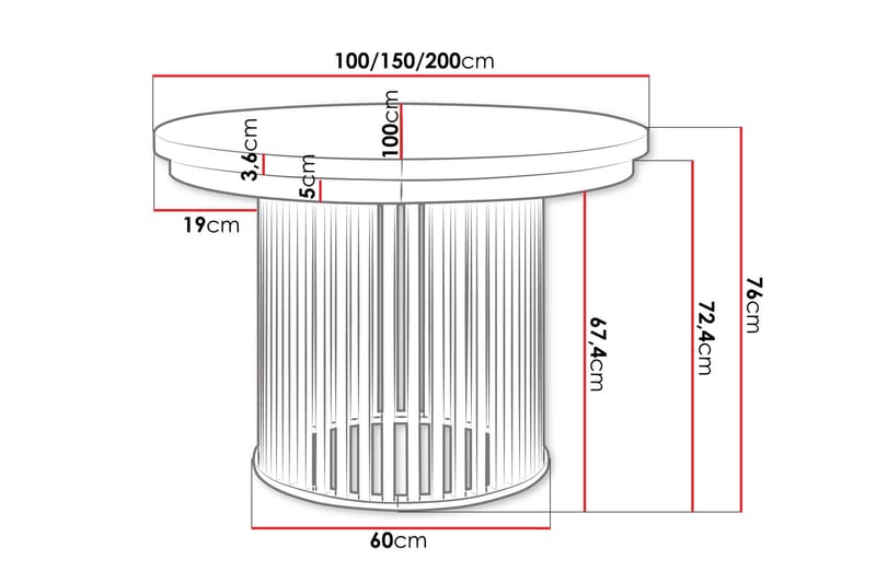 Rivale Matbord 100 cm Rund - Brun/Svart - Möbler - Bord & matgrupper - Matbord & köksbord