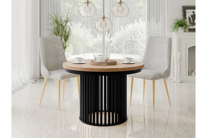 Rivale Matbord 100 cm Rund - Brun/Svart - Möbler - Bord & matgrupper - Matbord & köksbord