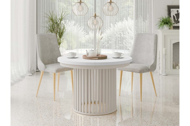 Rivale Matbord 100 cm Rund - Vit/Beige - Möbler - Bord & matgrupper - Matbord & köksbord