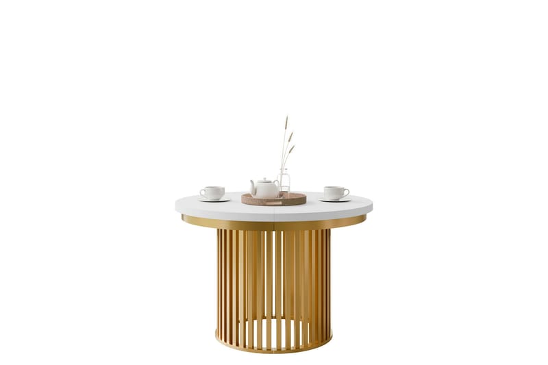Rivale Matbord 100 cm Rund - Vit/Guld - Möbler - Bord & matgrupper - Matbord & köksbord