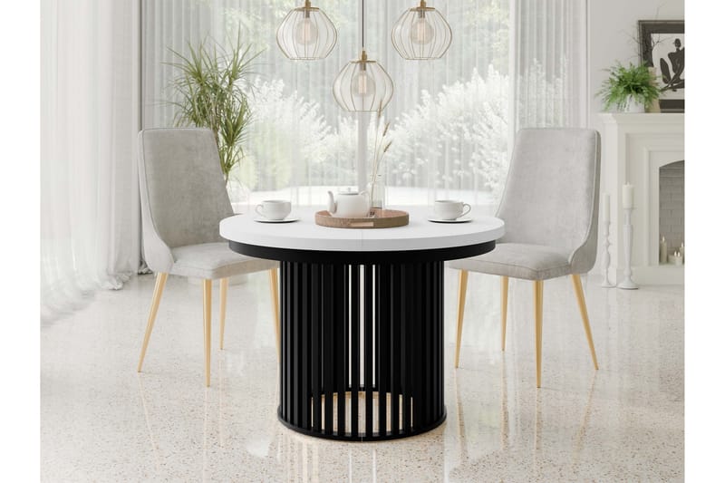 Rivale Matbord 100 cm Rund - Vit/Svart - Möbler - Bord & matgrupper - Matbord & köksbord