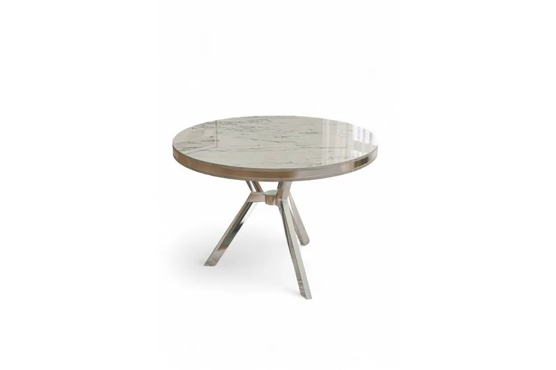 Rivor Matbord 90 cm Rund - Vit Marmor/Krom - Möbler - Bord & matgrupper - Matbord & köksbord