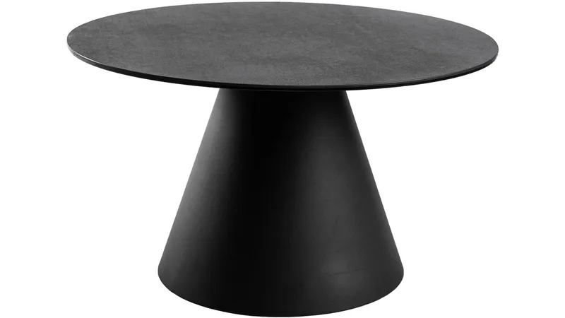 Romeo 59 cm Runt Soffbord i Keramik med Metallunderrede, Antracit