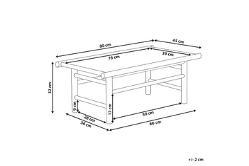 Rosthern Soffbord 80x45 cm - Ljusbrun - Utemöbler - Balkong - Balkongmöbler - Balkongbord