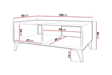 Royston 100 cm Rektangulärt Soffbord med Hyllor i Målat Trä - Vit - Möbler - Bord & matgrupper - Soffbord