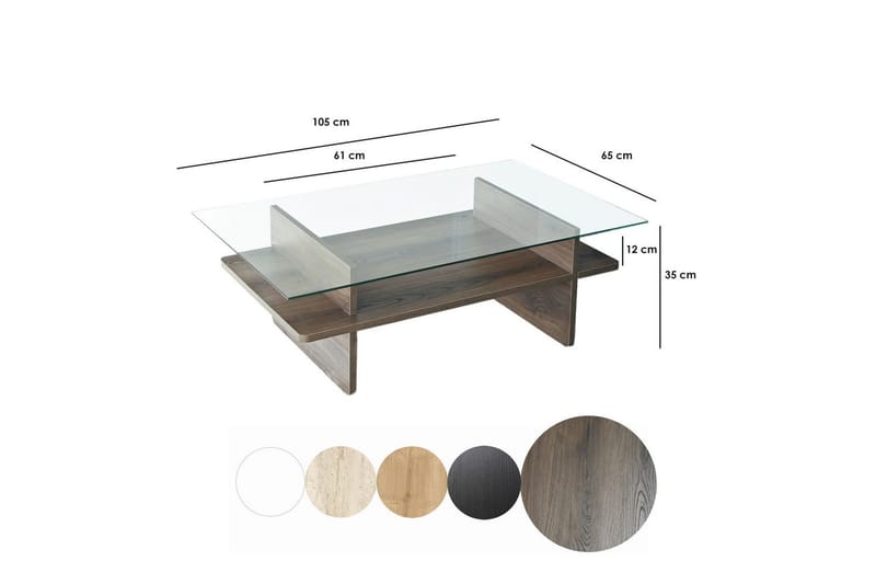 Rubby Soffbord 105 cm - Mediumfärgat trä/Vit - Möbler - Bord & matgrupper - Soffbord