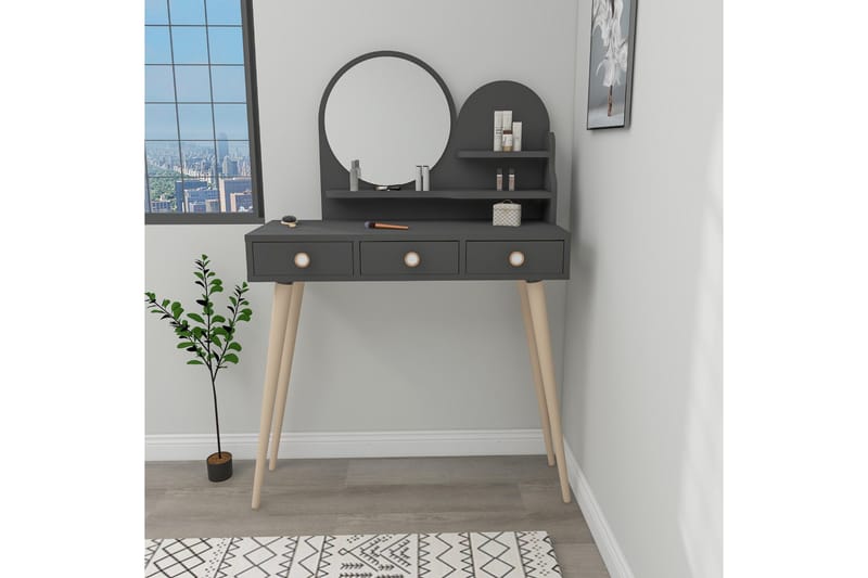 Ruges Sminkbord 74 cm - Antracit - Möbler - Bord & matgrupper - Sminkbord & toalettbord - Sminkbord med spegel