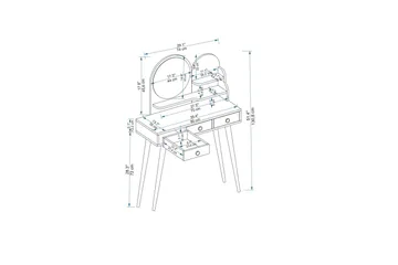 Ruges Sminkbord 74 cm - Antracit - Möbler - Bord & matgrupper - Sminkbord & toalettbord