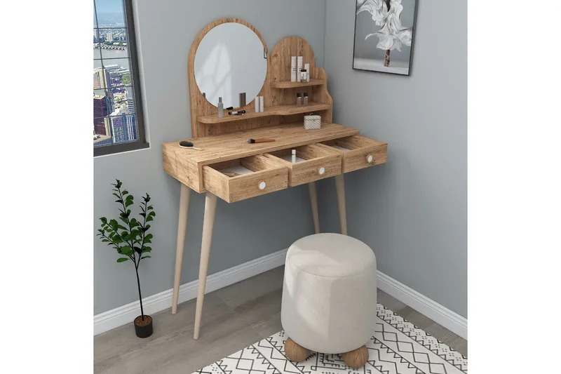 Ruges Sminkbord 74 cm - Brun - Möbler - Bord & matgrupper - Sminkbord & toalettbord - Sminkbord med spegel