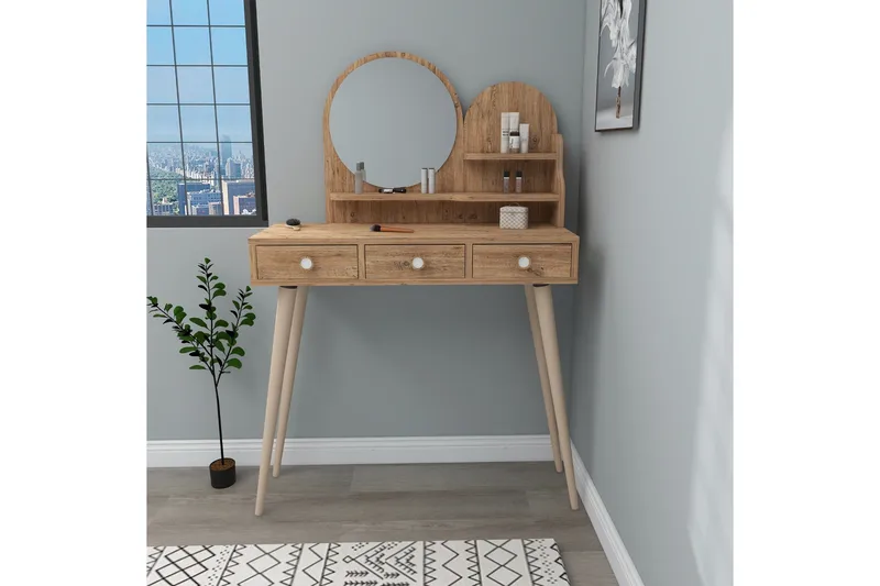 Ruges Sminkbord 74 cm - Brun - Möbler - Bord & matgrupper - Sminkbord & toalettbord - Sminkbord med spegel