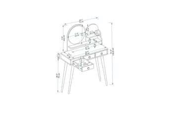 Ruges Sminkbord 74 cm - Vit - Möbler - Bord & matgrupper - Sminkbord & toalettbord