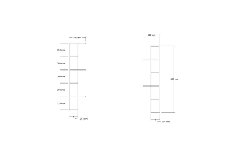 Ruigoord Bokhylla 40 cm - Ek - Förvaring - Hylla - Bokhylla