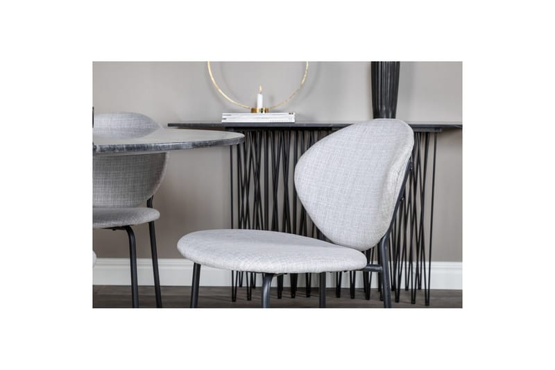 Rund Matgrupp Estelle Chrome , Vault - Grå - Möbler - Bord & matgrupper - Matgrupper