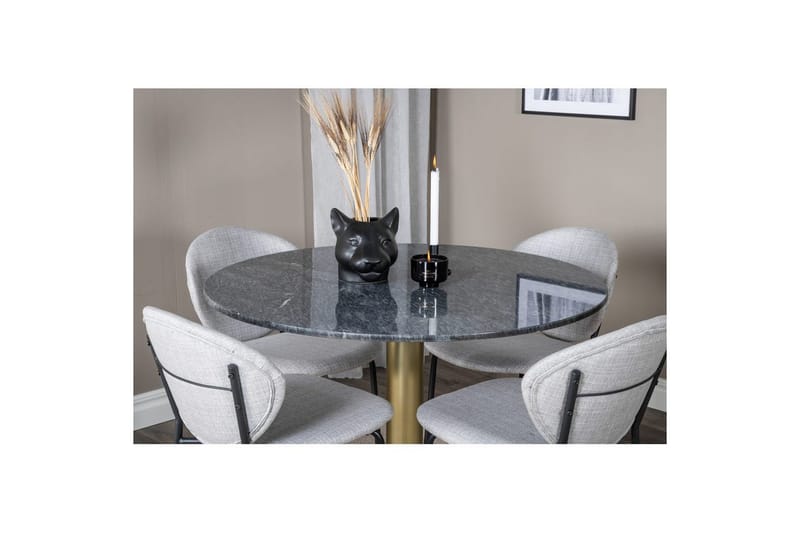 Rund Matgrupp Estelle Chrome , Vault - Grå - Möbler - Bord & matgrupper - Matgrupper