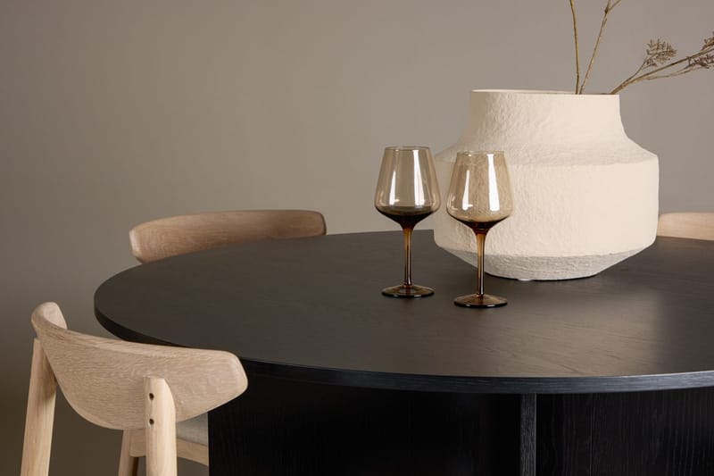 Rund Matgrupp Tyresö 120 cm rund med 4 Ven Stolar - Svart/whitewash - Möbler - Bord & matgrupper - Matgrupper