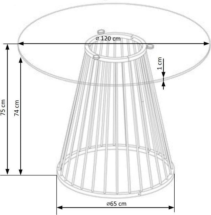 Runt matbord Ø120 cm Glas / Guld - Liverpool - Guld - Möbler - Bord & matgrupper - Matbord & köksbord