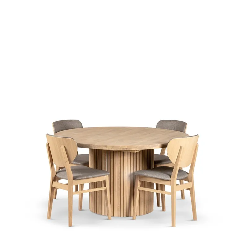 Runt Matbord Dresden 135 cm med Stolar, Bord och 4 st Fårö-stolar