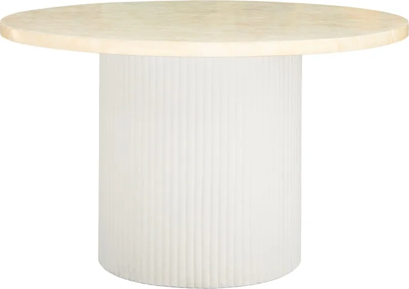 Runt matbord i travertin-look | Ø122 cm | Laxö, undefined