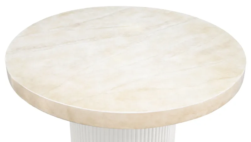 Runt matbord i travertin-look | Ø122 cm | Laxö - Möbler - Bord & matgrupper - Matbord & köksbord